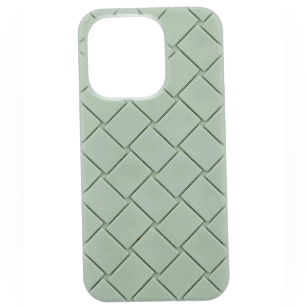 Bottega Veneta Sage Green Woven Phone Case
